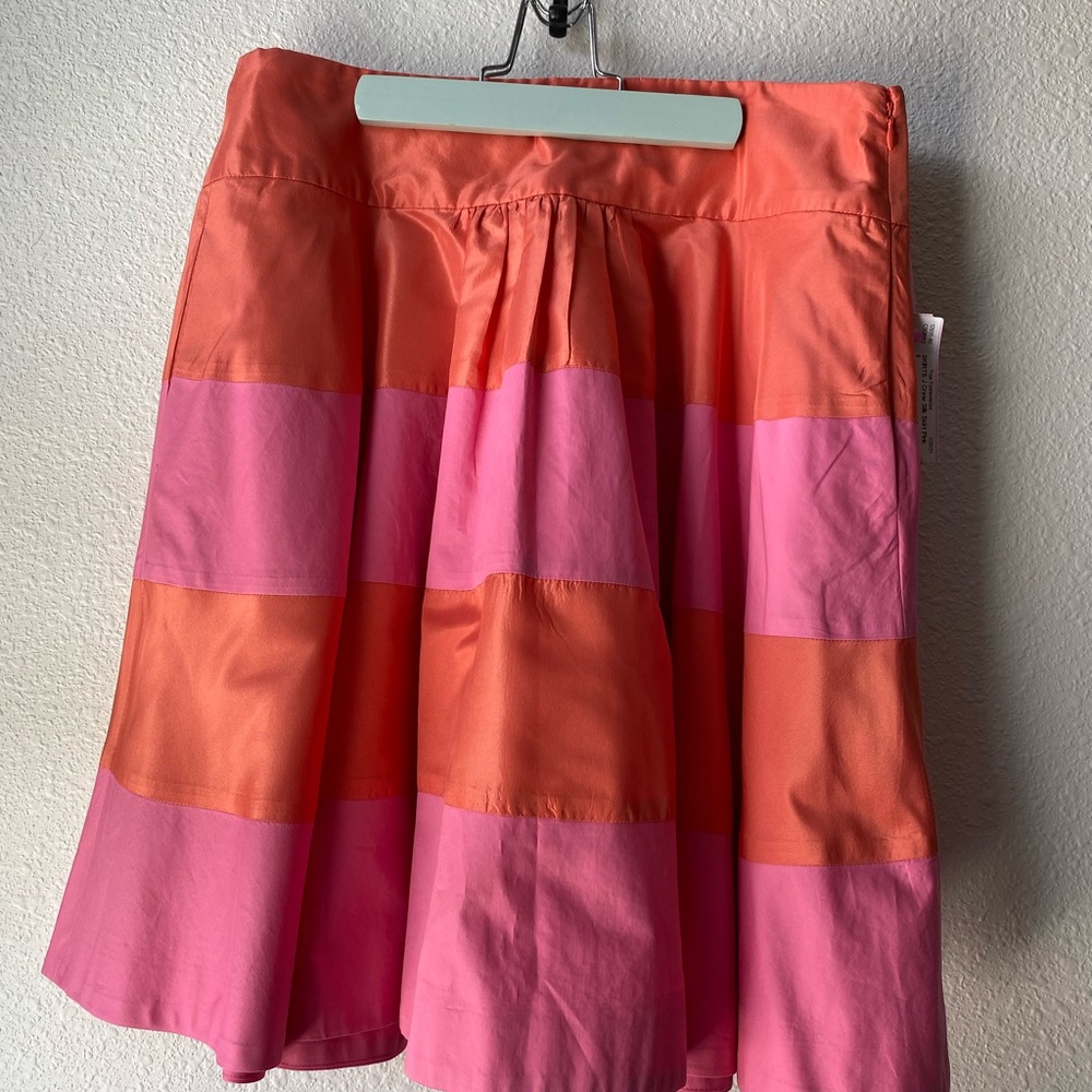 J Crew Striped Skirt - Orange & Pink